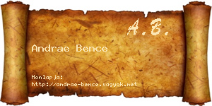 Andrae Bence névjegykártya